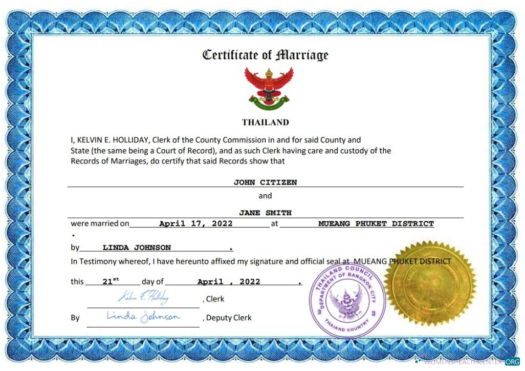 Download Thailand marriage certificate Word and PDF template Photoshop template